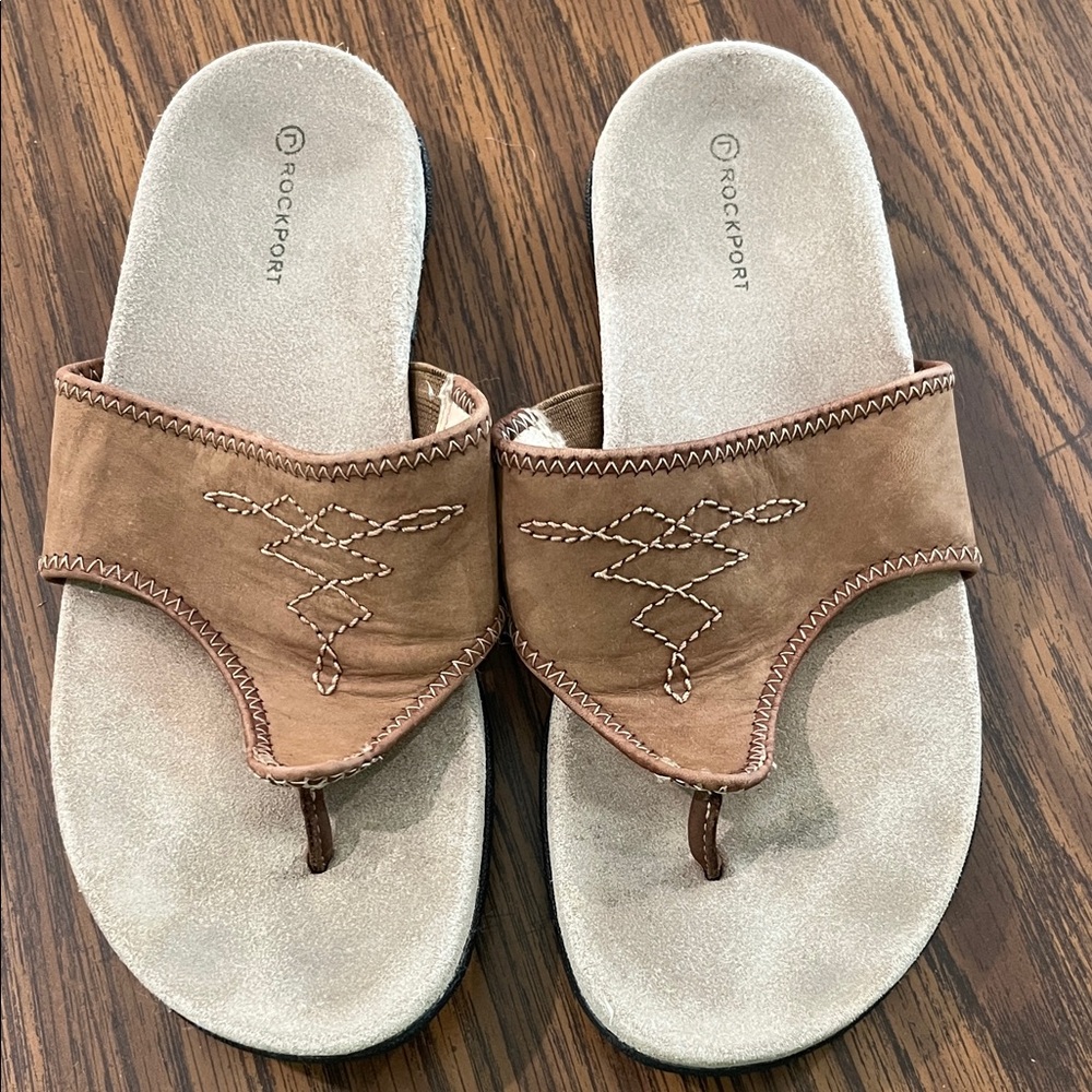 Rockport Women's Brown and Cream Sandals